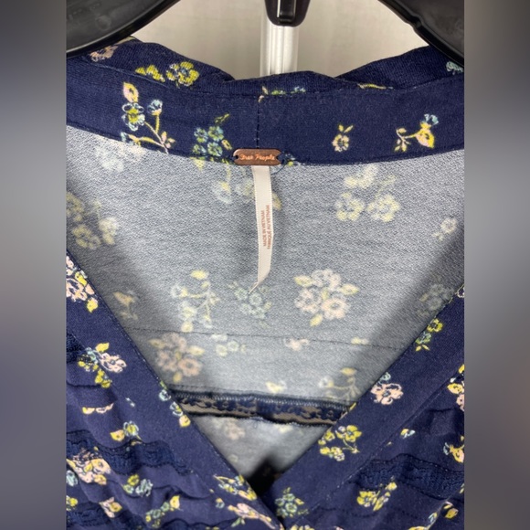 Free People navy floral print mini dress size XS NWT - Picture 7 of 11